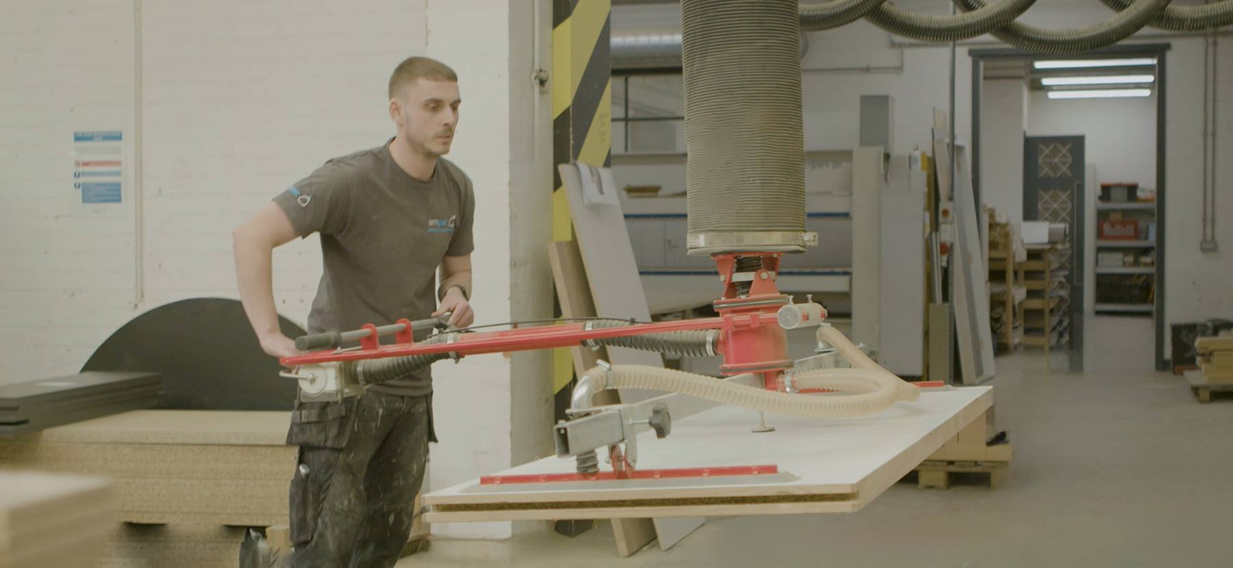 Amspec bench joiner manufacturing a fire door